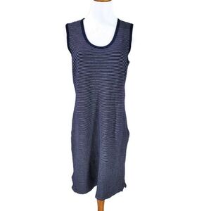 J. CREW Sleeveless Nautical Navy/White Striped Tank Dress XS Scoop Neck Stretch